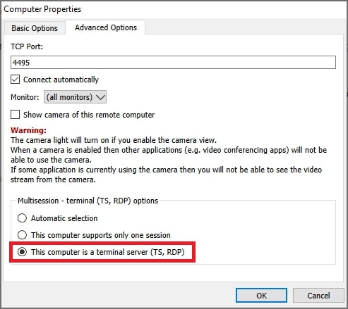 Monitor RDP Terminal Services Session