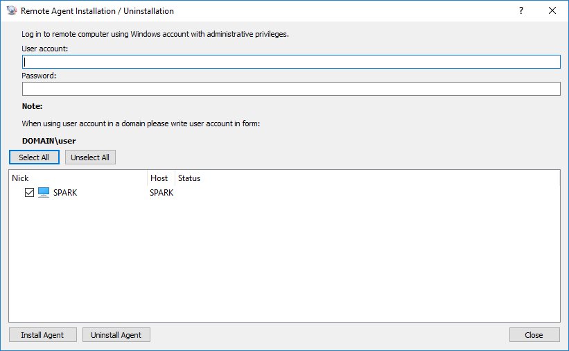 Remotely install monitoring agent